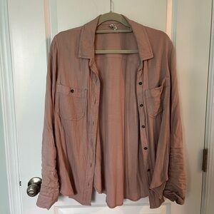 Mudd Pink Long Sleeve Tee Relaxed Fit